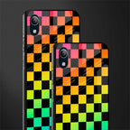 rainbow check pattern glass case for vivo y91i image-2