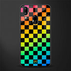 rainbow check pattern glass case for vivo y93 image