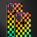 rainbow check pattern glass case for samsung galaxy a21s image-2