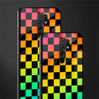 rainbow check pattern glass case for poco m2 image-2