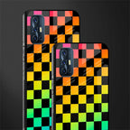 rainbow check pattern glass case for vivo v17 image-2