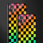 rainbow check pattern glass case for redmi 9a image-2