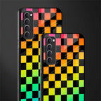 rainbow check pattern glass case for oppo reno 4 pro image-2