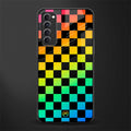 rainbow check pattern glass case for oppo reno 4 pro image