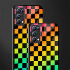 rainbow check pattern glass case for oppo reno 5 pro image-2