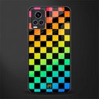 rainbow check pattern glass case for vivo v20 pro image