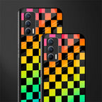 rainbow check pattern glass case for realme x7 image-2