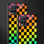 rainbow check pattern glass case for realme 8 pro image-2