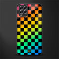 rainbow check pattern glass case for samsung galaxy f62 image