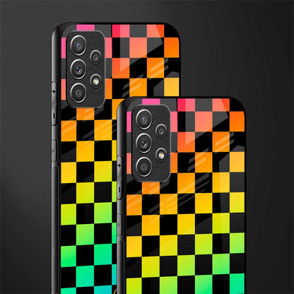 rainbow check pattern glass case for samsung galaxy a72 image-2