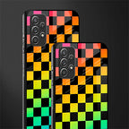 rainbow check pattern glass case for samsung galaxy a32 4g image-2