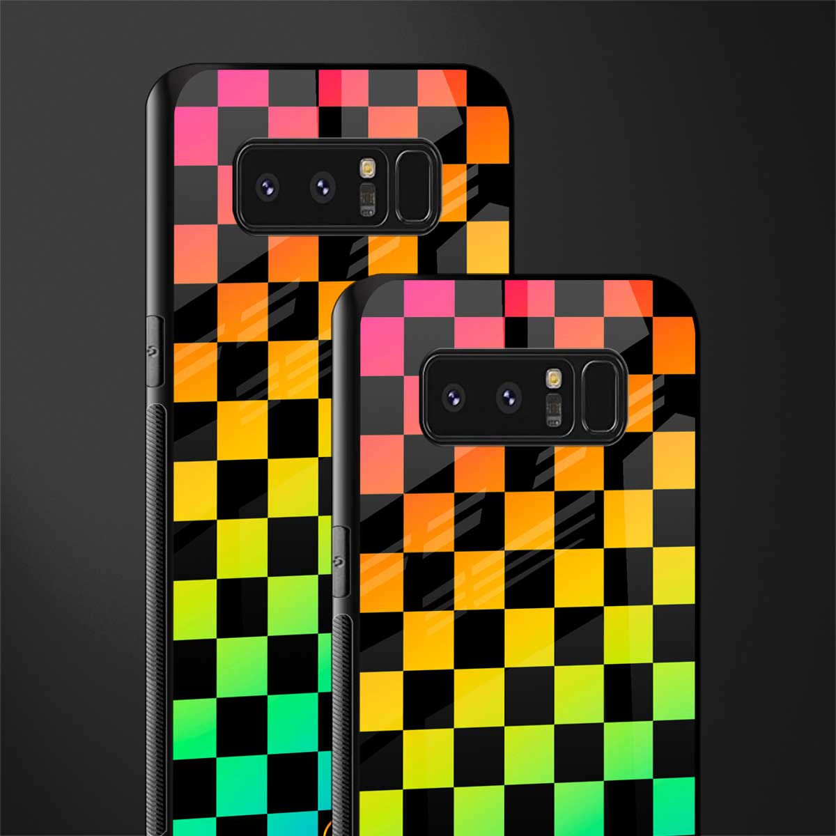 rainbow check pattern glass case for samsung galaxy note 8 image-2