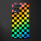 rainbow check pattern glass case for realme 8 5g image