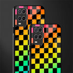 rainbow check pattern glass case for oppo a54 image-2