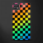 rainbow check pattern glass case for samsung galaxy a22 5g image