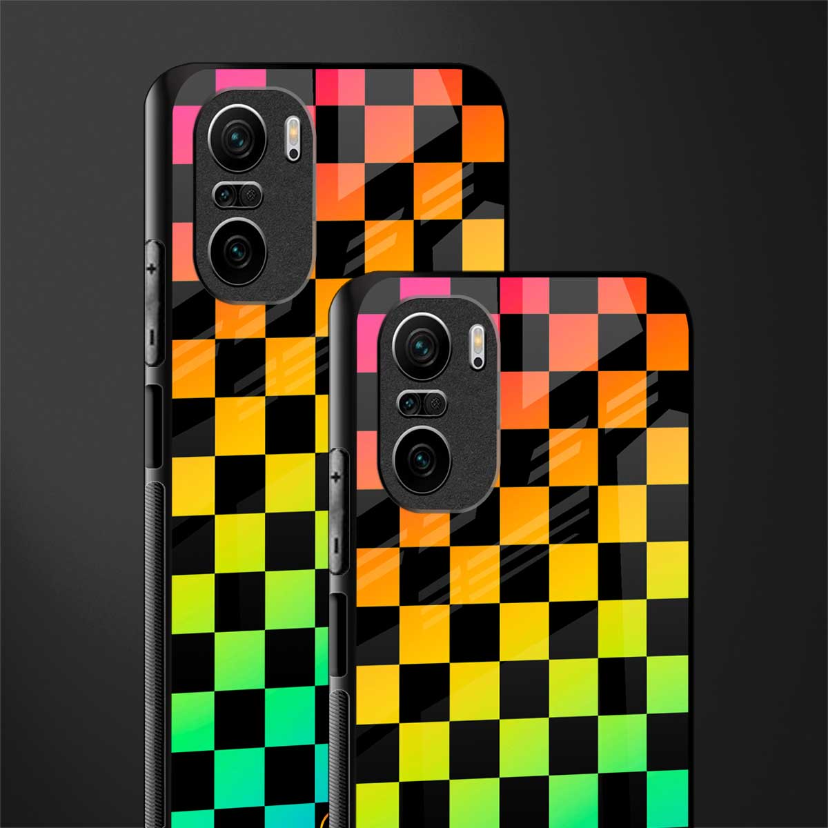 rainbow check pattern glass case for mi 11x 5g image-2
