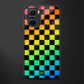 rainbow check pattern glass case for mi 11x 5g image