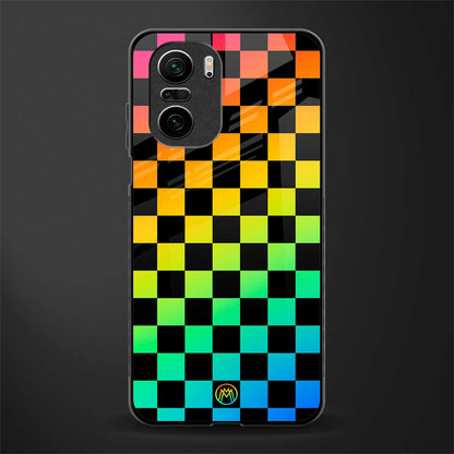rainbow check pattern glass case for mi 11x 5g image
