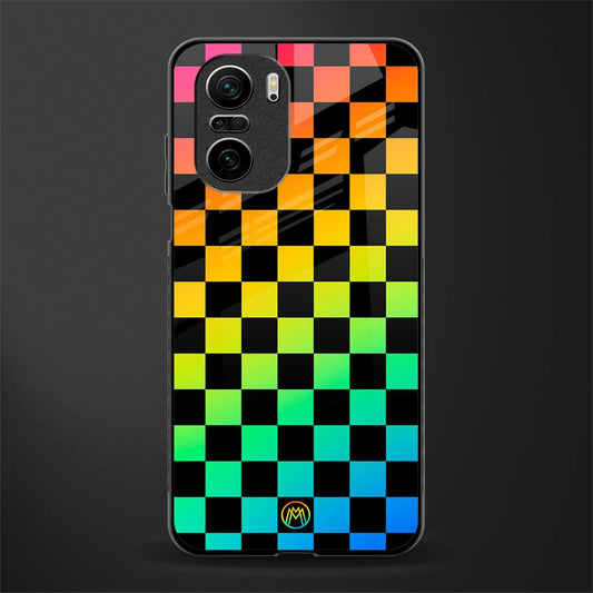 rainbow check pattern glass case for mi 11x 5g image
