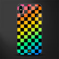 rainbow check pattern glass case for iphone xs max image
