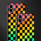 rainbow check pattern glass case for iphone x image-2