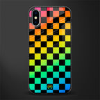 rainbow check pattern glass case for iphone x image