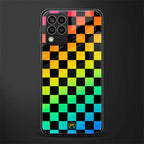 rainbow check pattern back phone cover | glass case for samsung galaxy m33 5g