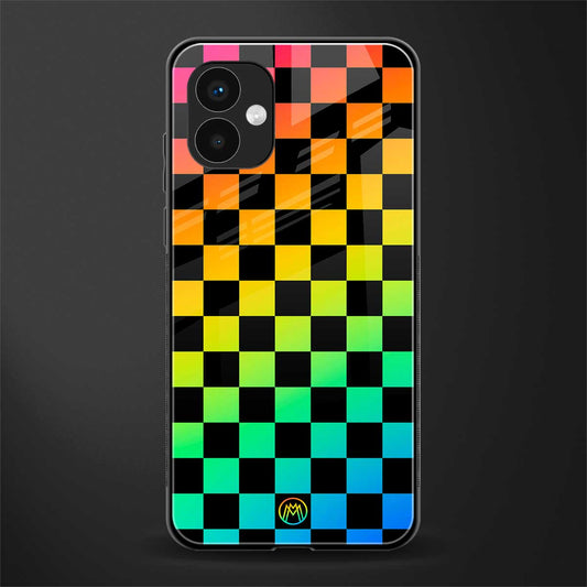 rainbow check pattern back phone cover | glass case for samsung galaxy a04