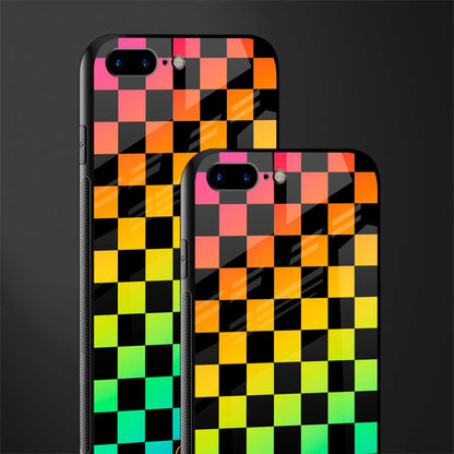 rainbow check pattern glass case for iphone 8 plus image-2