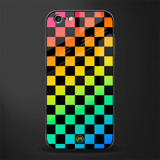 rainbow check pattern glass case for iphone 6 image