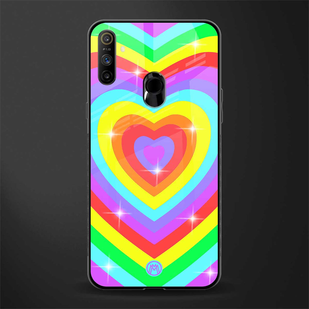 rainbow y2k hearts aesthetic glass case for realme narzo 10a image