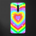 rainbow y2k hearts aesthetic glass case for oppo reno 2f image