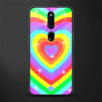 rainbow y2k hearts aesthetic glass case for oppo f11 pro image