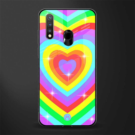 rainbow y2k hearts aesthetic glass case for vivo y19 image