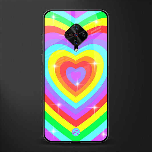 rainbow y2k hearts aesthetic glass case for vivo s1 pro image