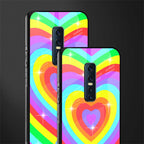 rainbow y2k hearts aesthetic glass case for vivo v17 pro image-2