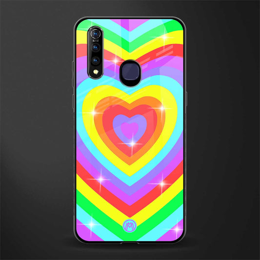 rainbow y2k hearts aesthetic glass case for vivo z1 pro image