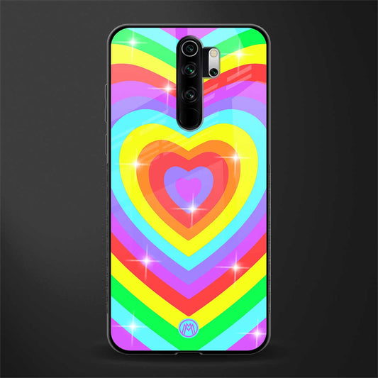 rainbow y2k hearts aesthetic glass case for redmi note 8 pro image