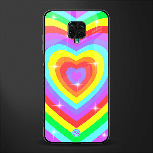 rainbow y2k hearts aesthetic glass case for poco m2 pro image