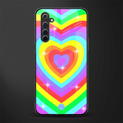 rainbow y2k hearts aesthetic glass case for realme 6 pro image
