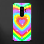 rainbow y2k hearts aesthetic glass case for samsung galaxy s9 plus image