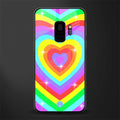 rainbow y2k hearts aesthetic glass case for samsung galaxy s9 image