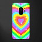 rainbow y2k hearts aesthetic glass case for samsung galaxy s9 image