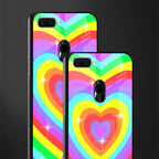 rainbow y2k hearts aesthetic glass case for oppo a12 image-2
