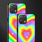 rainbow y2k hearts aesthetic glass case for mi 11 lite image-2