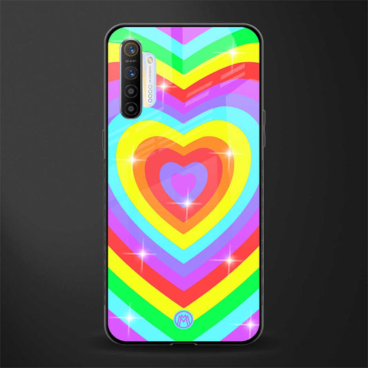 rainbow y2k hearts aesthetic glass case for realme x2 image