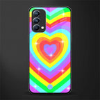 rainbow y2k hearts aesthetic glass case for oppo f19 image