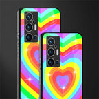 rainbow y2k hearts aesthetic glass case for vivo x70 pro plus image-2