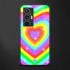 rainbow y2k hearts aesthetic glass case for vivo x70 pro plus image