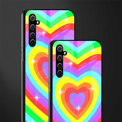 rainbow y2k hearts aesthetic glass case for realme x50 pro image-2